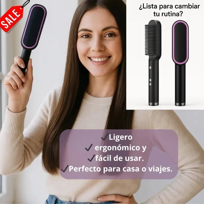 Cepillo Alisador de Cabello – Solución rápida para un cabello liso y suave.
